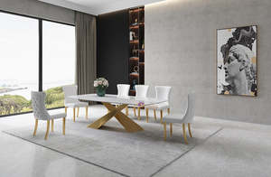 Luxurious Dining Tables Marble Wood Glass: Regal Crest Dining Table