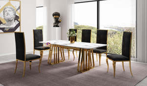 LuxeGold Dining Table