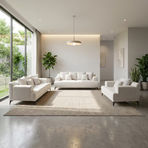 3 2 1 Seater Fabric Sofa Sets Classic Living Room Suites Custom Colors: Teddy Sofa | Custom Lounge Suite in Auckland | Cool Furnishings | 3+2+1 Seater | (Black, White, Brown, Green, Cherry, Pink, Cream, Blue, Grey & Caramel) TD028
