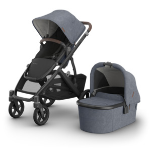 BABY EXPO: UPPAbaby Vista V3 Stroller with Bassinet - Julian (Dusty Blue Melange)