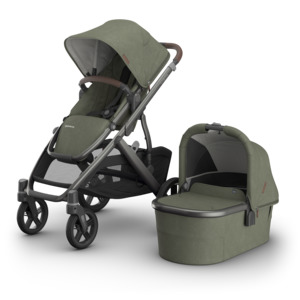 BABY EXPO: UPPAbaby Vista V3 Stroller with Bassinet - Evelyn (Meadow Green)