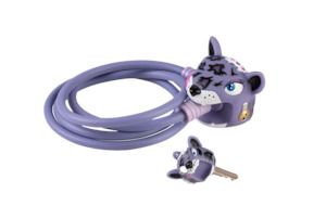 Accessories: Bike Lock Purple Leopard