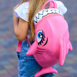 Kids Backpacks: Pink Shark Kids Backpack