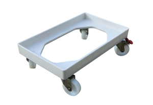 White Crate Skate with Nylon Wheels / SS Castors