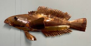 Copper Blue Cod Fish Wall Art