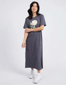 Dresses: Elm Floweret Tee Dress Washed Black