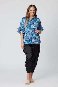 Jet Blonde: Jet Blonde Frill Cuff Blouse Paisley