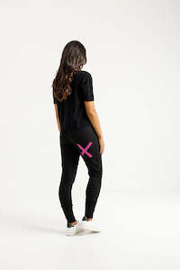Home-lee Apartment Pants - Winter Weight - Black with Orchid X
