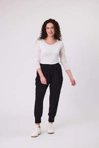 Classified Signature Print Fresco Pant Black