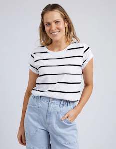 Foxwood Manly Tee Black & White Stripe