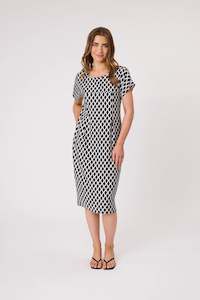 Democracy Ella Diamond Dress Black/White