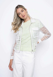 Picadilly Zip-Front Cropped Embellished Jacket