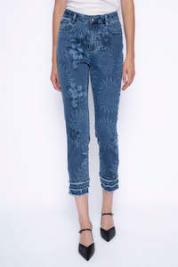 Pants: Picadilly Frayed Printed Jeans