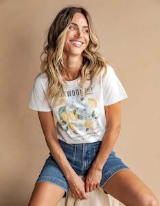 Foxwood: Foxwood Limoncello Tee Vintage White