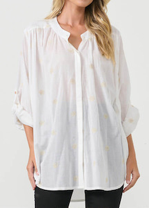 Holmes and Fallon Embroidery Shirt White