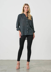 Holmes and Fallon Spot Shirt Black