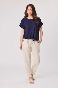 New Arrivals: Jet Blonde Linen Tee Top Navy