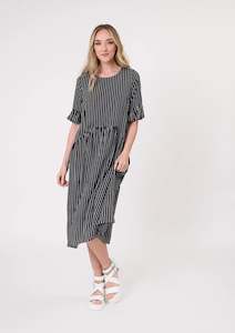 Lemon Tree Design Madonna Dress Black White Stripe