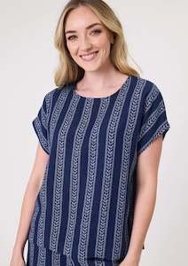 Lemon Tree Design: Lemon Tree Design Melani Top Navy Print