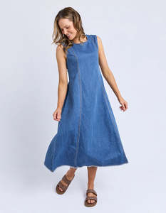 Foxwood: Foxwood Solene Denim Dress Mid Blue