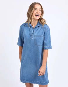 Foxwood Monte Shirt Dress Mid Blue