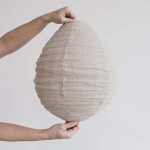 Linen Pendant Lights: Natural Linen Pear Pendant (S)