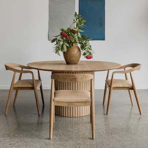 Delos Round Oak Dining Table - various finishes