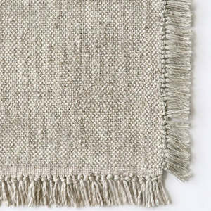 Celebrate Nz: Ulster Taupe Fringed Wool Floor Rug