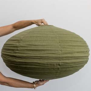 Linen Pendant Lights: Khaki Oval Pendant (80cm)