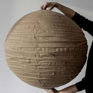 Caramel Globe Linen Pendant 80cm