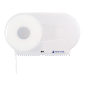 Pacific Hygiene Double Jumbo Toilet Roll Dispenser - White