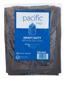 Pacific Wheely Bin Liner Black 240L