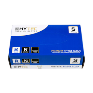 Hytec Blue Nitrile Gloves, Powder Free
