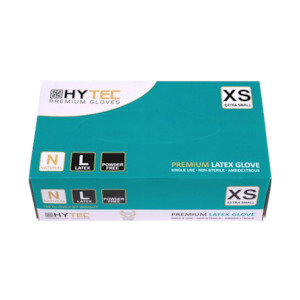 Hytec Natural Latex Gloves, Powder Free