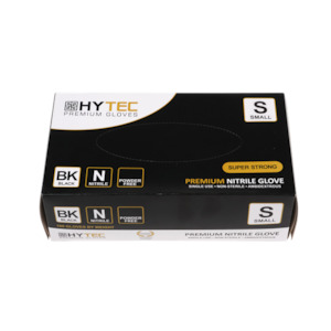 Gloves Powder Free: Hytec Black Nitrile Gloves, Powder Free