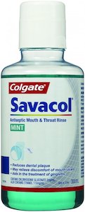 Personal Care Oral Care: Colgate Savacol Antiseptic Mouth & Throat Rinse Mint 300 ml