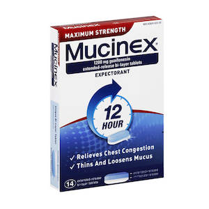 Cough Cold Flu: MUCINEX Maximum. Strength 1200mg 14s