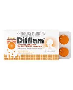 Difflam Throat Lozenges Sugar Free Orange 16 s