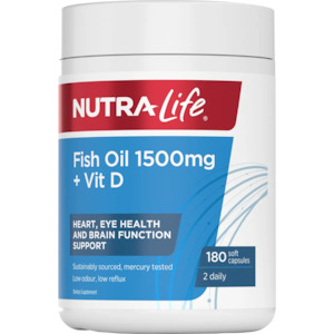 NL Fish Oil 1500mg +Vit. D 180 Caps
