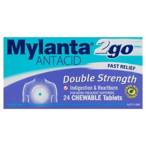 Mylanta 2Go Antacid Double Strength Tabs 24