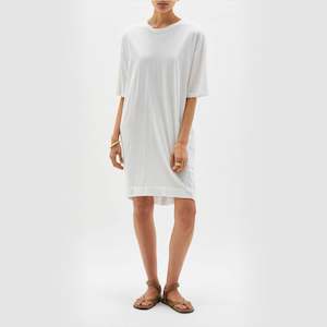 Sale: Bassike / Boxy Open Back T-Shirt Dress / White