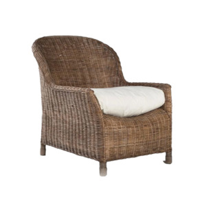 Coastal: Rattan Gable Lounge Chair / Pepper