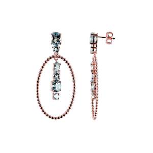 Blue Topaz Oval Drop Earrings