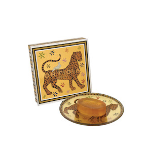 Ortigia / Ambra Nera / Glass Plate + Soap