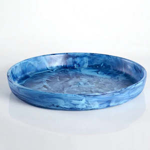 Homewares: Nashi Home / Round Platter / Denim Swirl