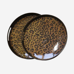 Homewares: Leopard Print Tray / Round