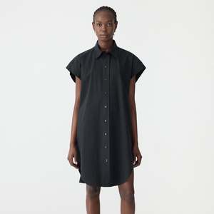 Bassike / Crushed  Cotton Shirt Dress / Black