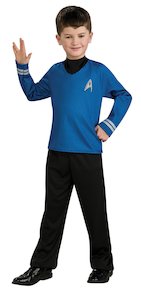 Costumes Starting With D: Dr Spock Blue Costume for Kids - Star Trek