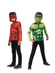 Avengers Endgame Costumes: Red Hulk/Green Hulk Reversible Costume Set for Kids - Marvel Captain America: Brave New World