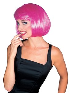 Decades Costumes: Supermodel Hot Pink Bob Wig for Adults